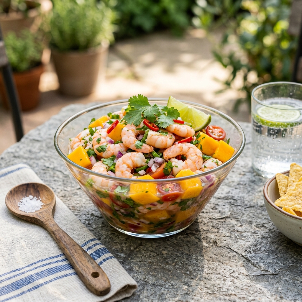 Ceviche de Mango y Camarón
